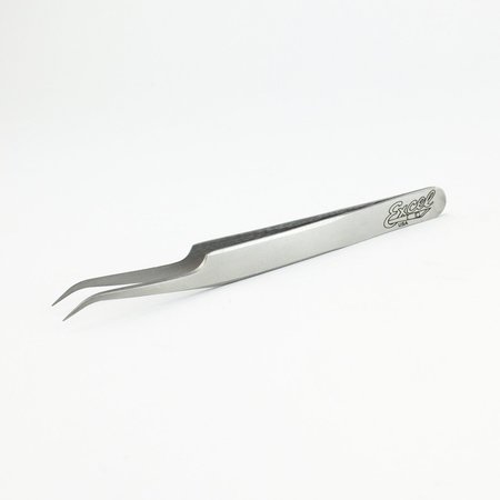 Excel Blades Slant Point Tweezers, Curved Point Precision Tweezer Silver, 12pk 30417
